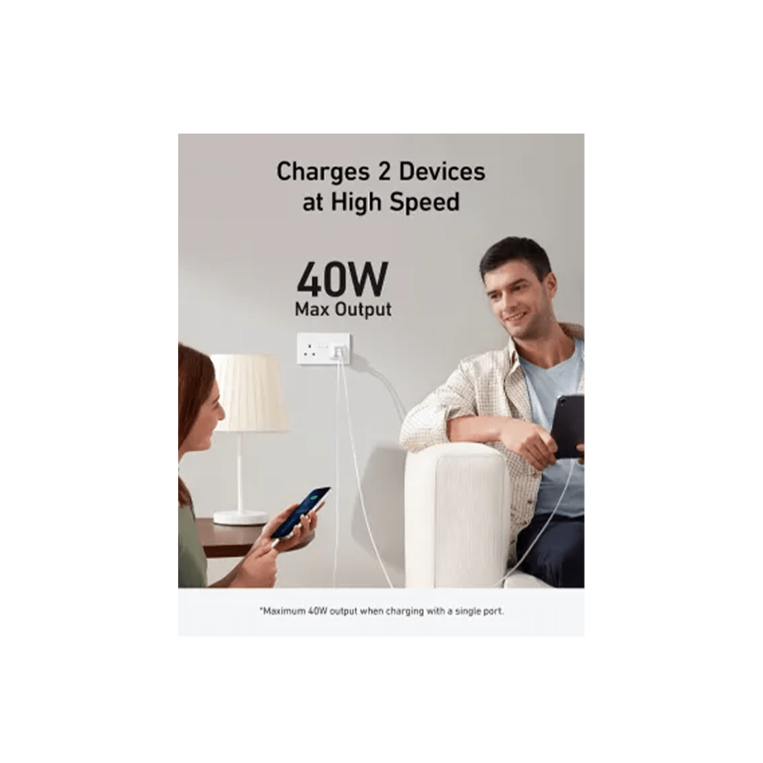 Anker 521 Nano Pro 2-Port USB-C 40W Wall Charger - White in Qatar Anker 521 Nano Pro 2-Port USB-C 40W Wall Charger - White in Qatar